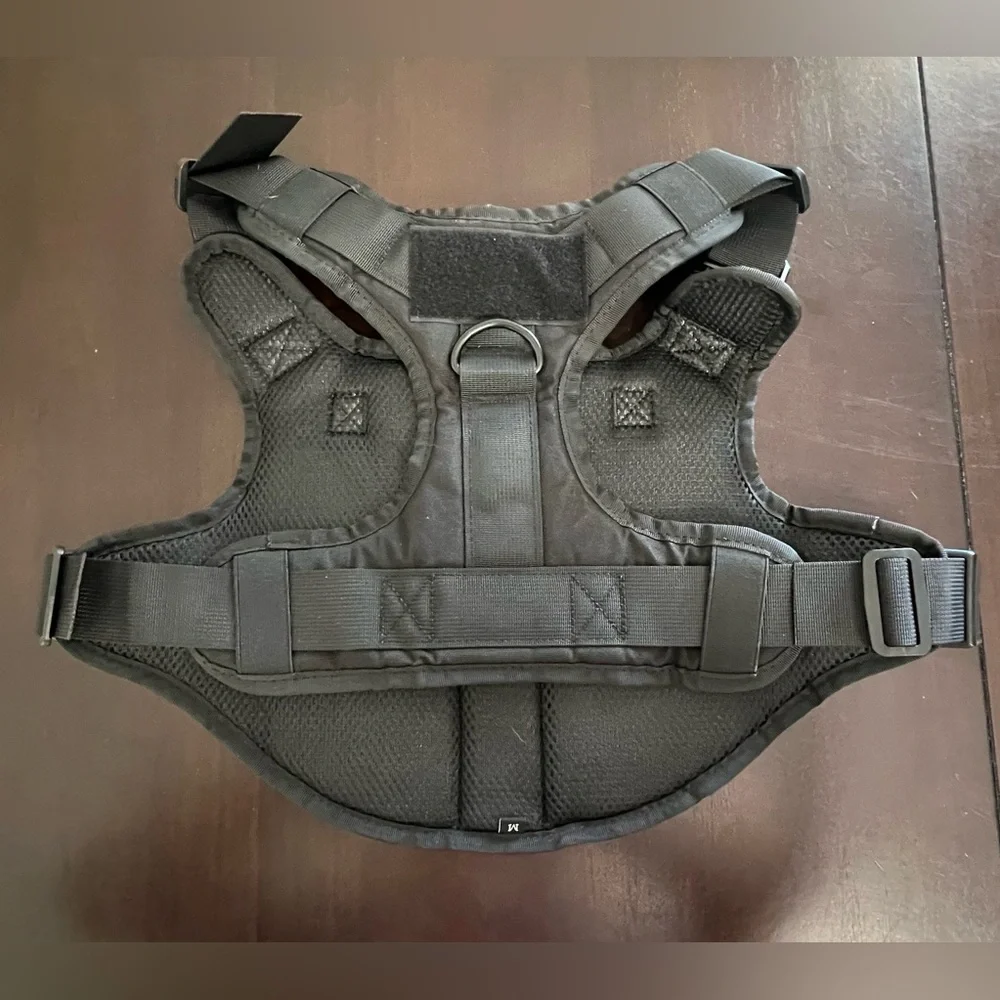 Tactical Dog Harness K9 Military Style No-Pull Working Dog Vest Medium Black NEW